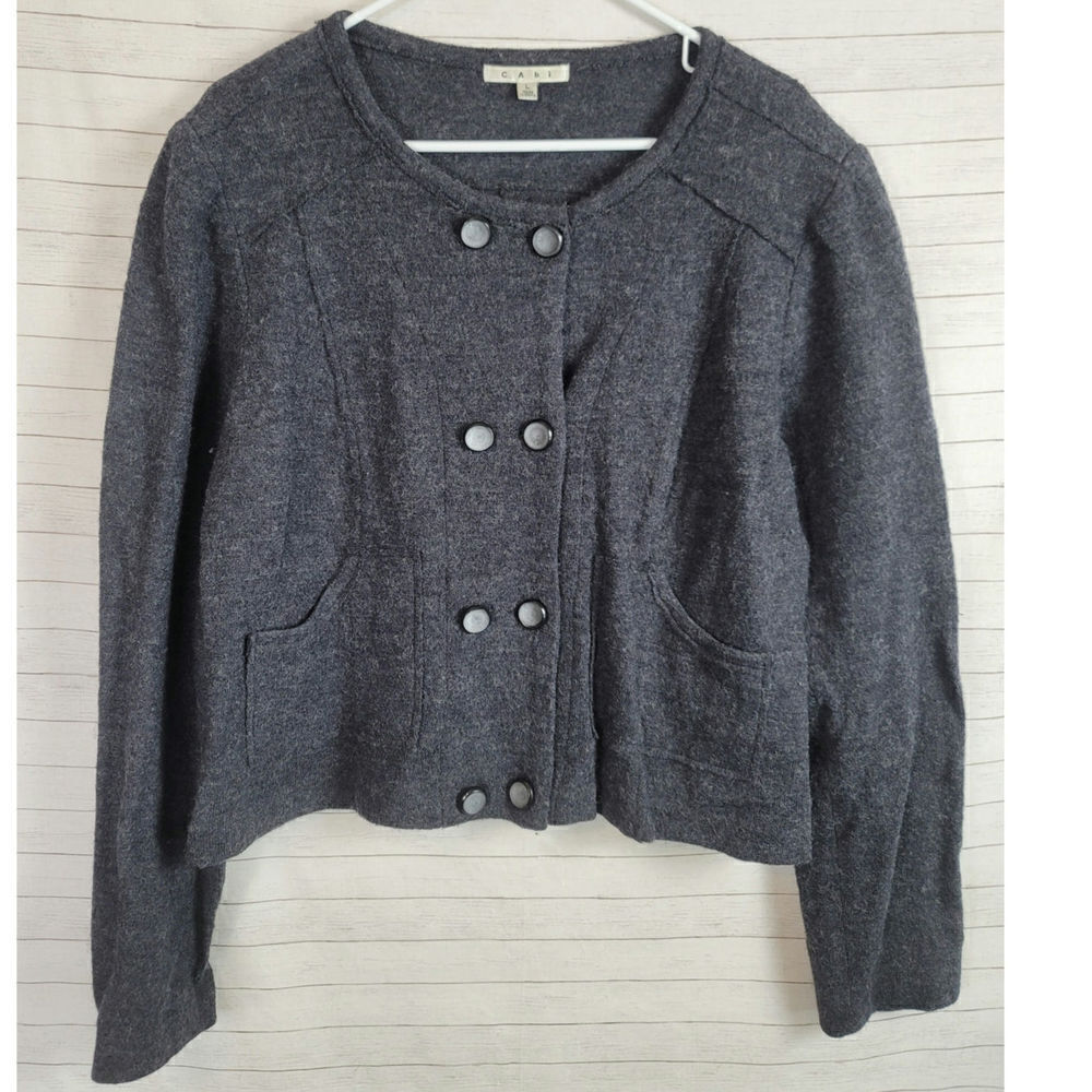 Cabi My Fair Wool Cardigan Jacket in Gray  Sweater¡, sz Large